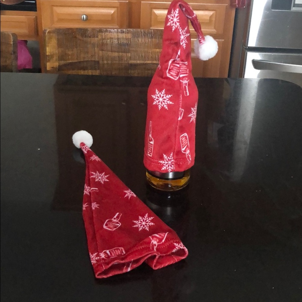 Two Makers Mark bottle Santa hats